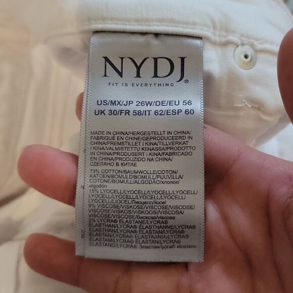 New NYDJ Sheri Ankle Jeans Optic White Plus Size 26 26W - Picture 8 of 12
